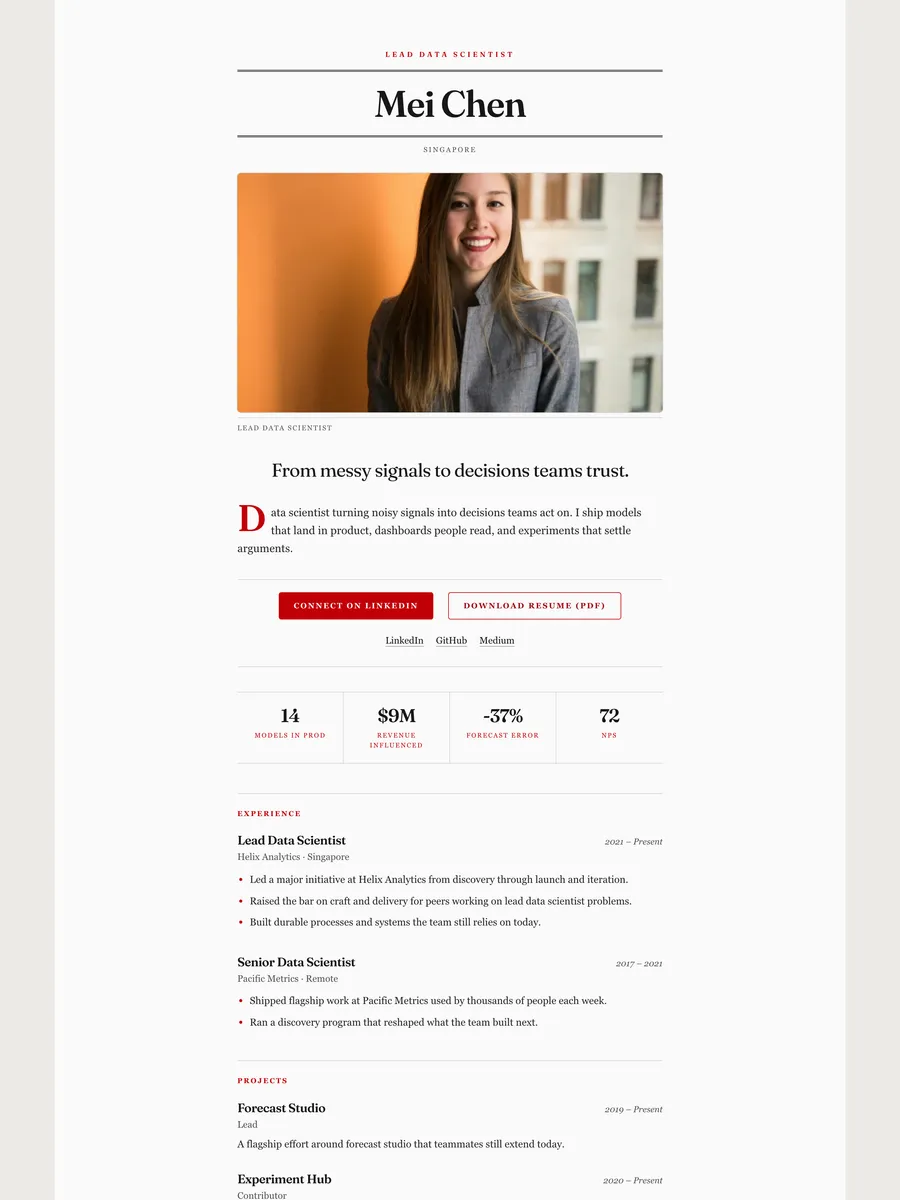 The Broadsheet public page design.