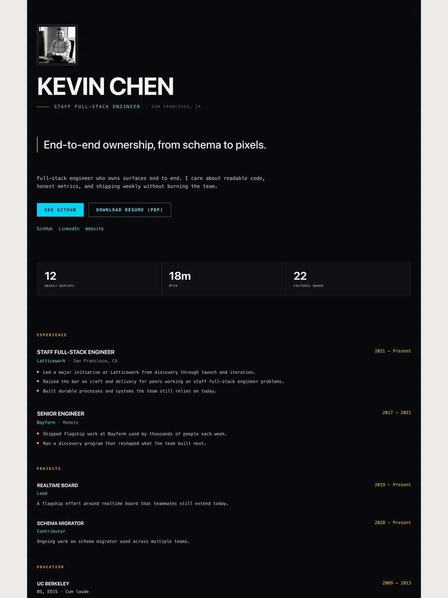 The Concourse public page design.