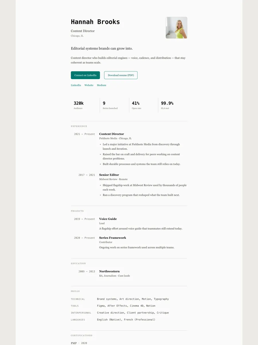 The Console public page design.