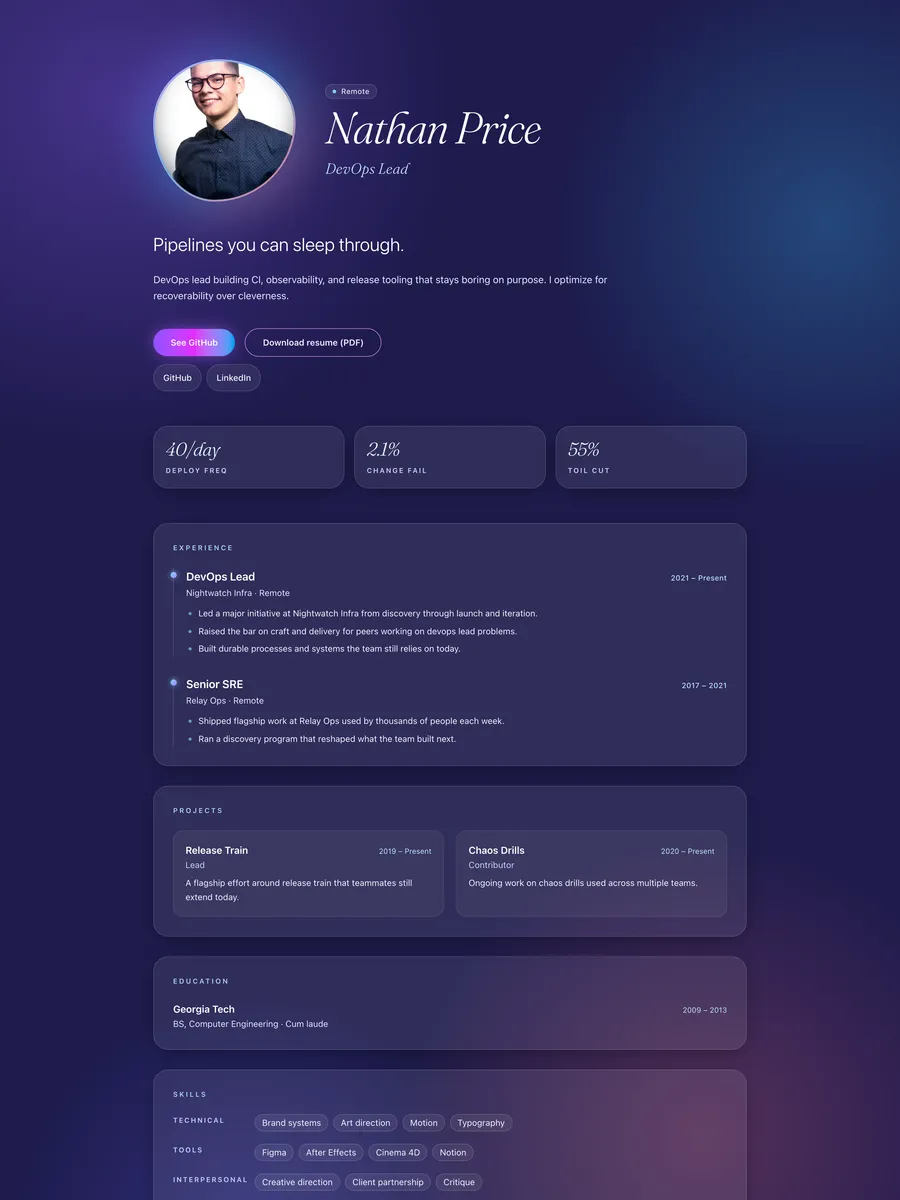 The Dream Mesh public page design.