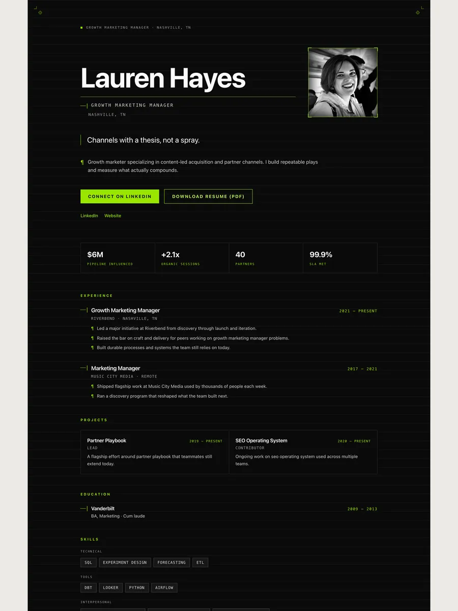 The Ink Proof public page design.