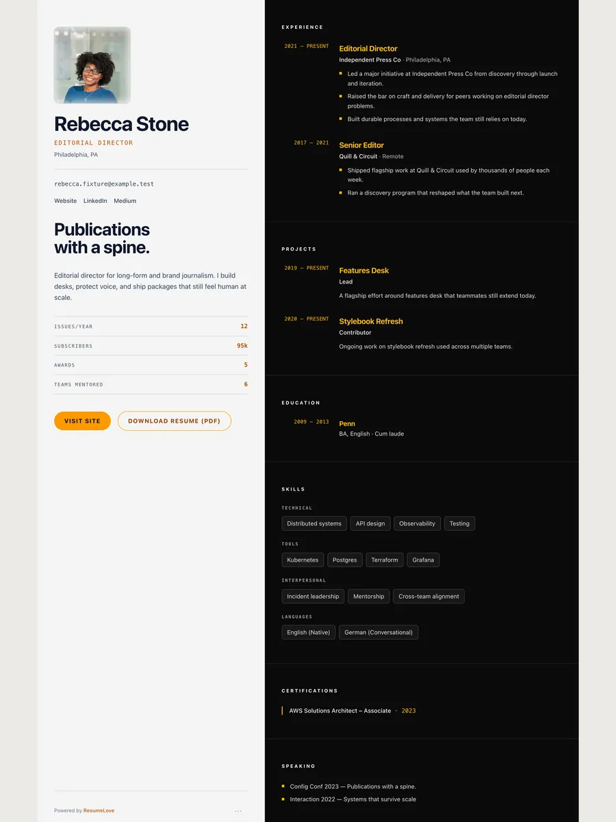 The Loggia public page design.