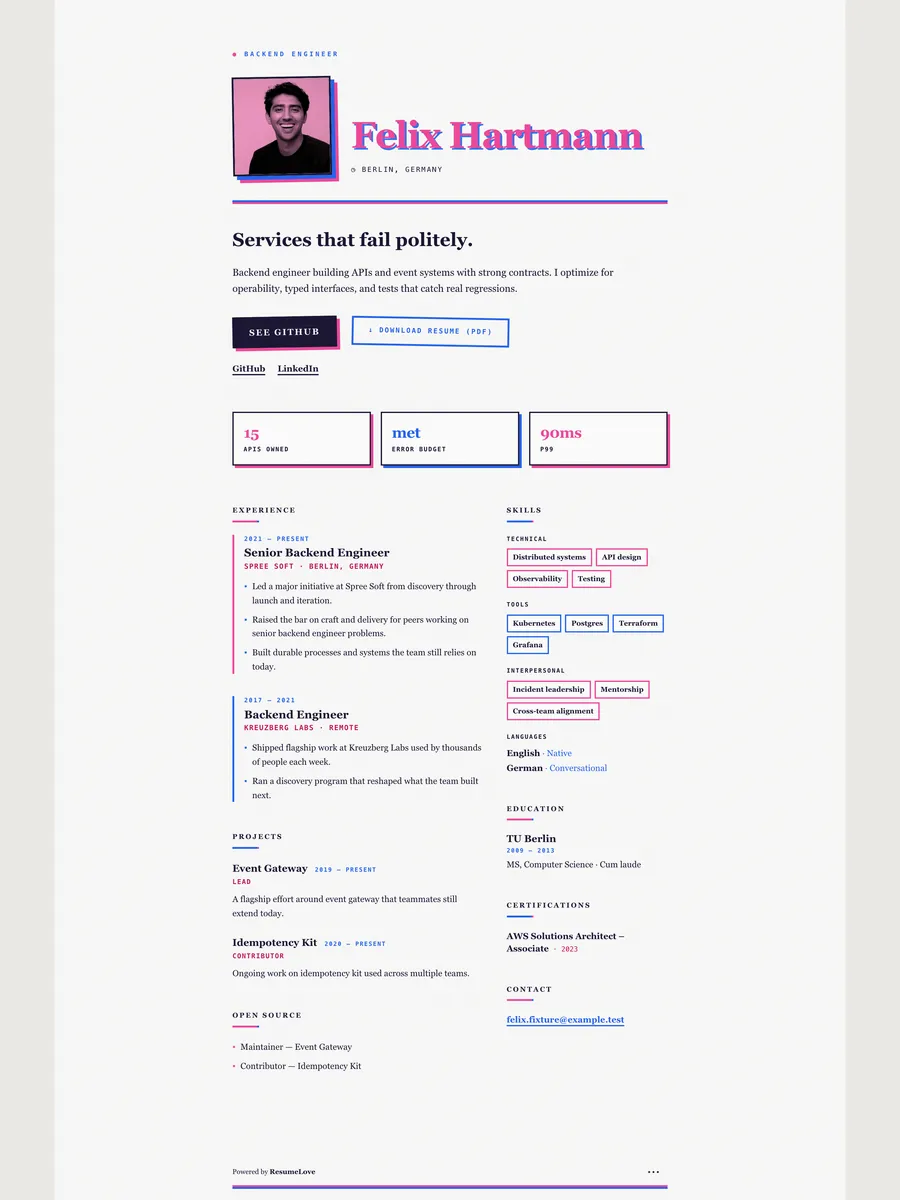The Riso Press public page design.
