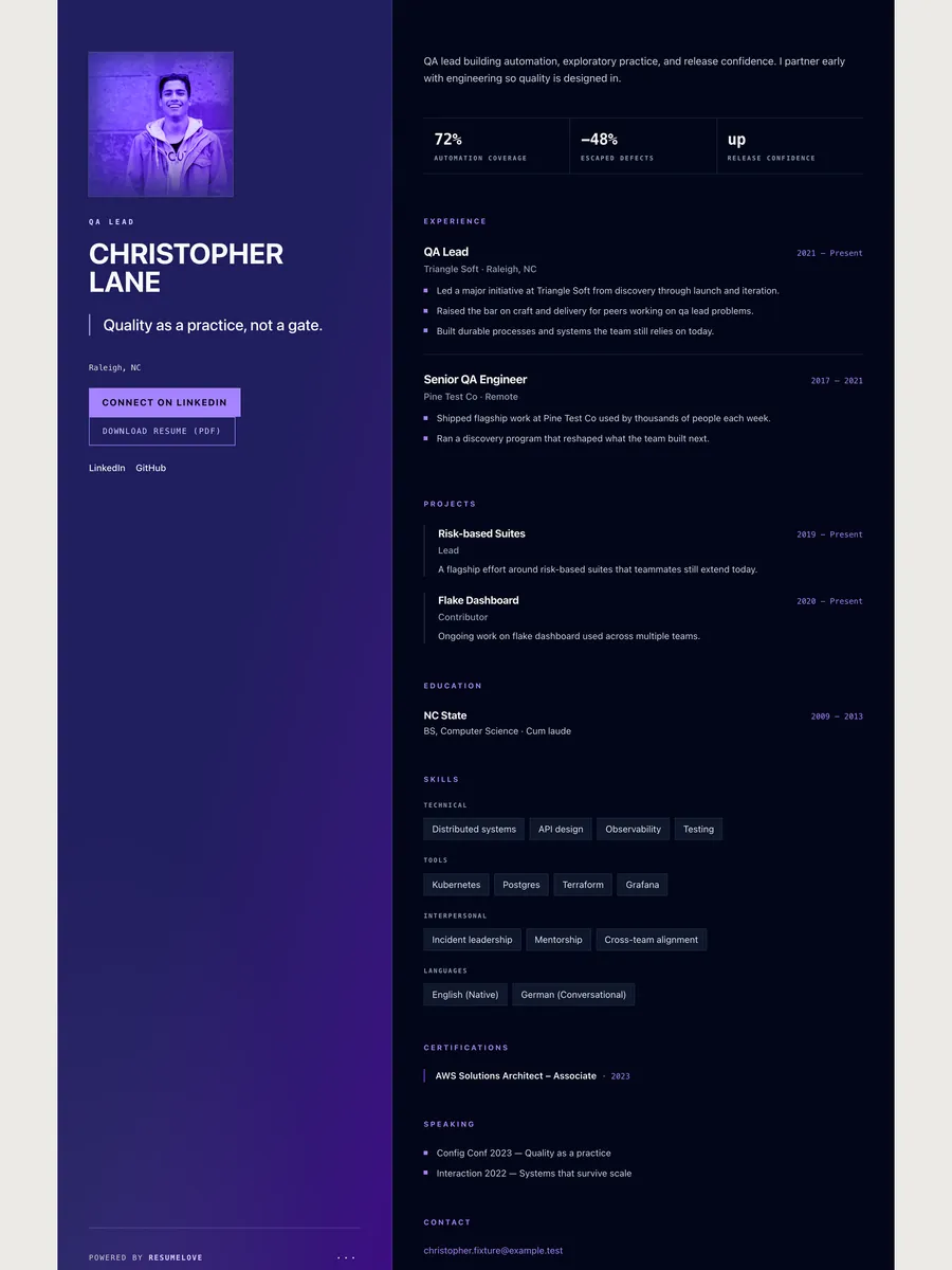 The Submerge public page design.