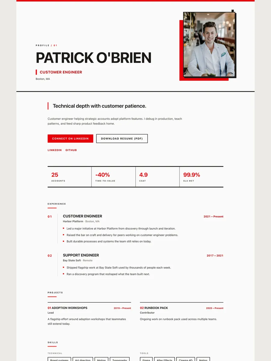 The Vanguard public page design.